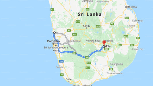 Transfer between Colombo Airport (CMB) and Paraiso Ella, Ella