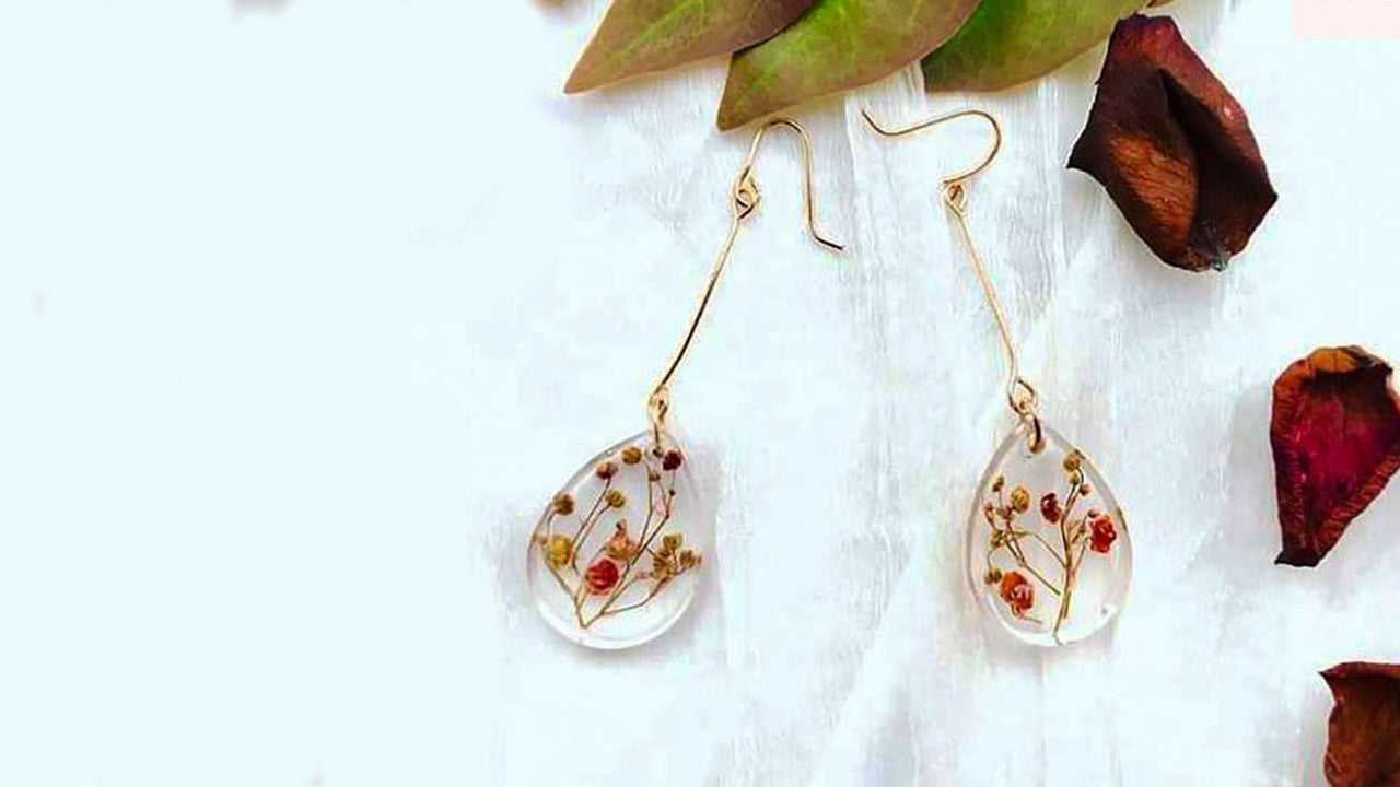 Handmade Real Flower Earrings