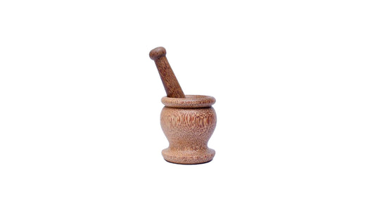 Lakpura Wooden Motar and Pestle (Wangediya) Height (8cm)