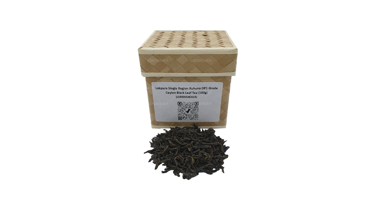 Tè nero in foglie di Ceylon di grado Ceylon Lakpura, regione singola, grado OP1 (100 g)