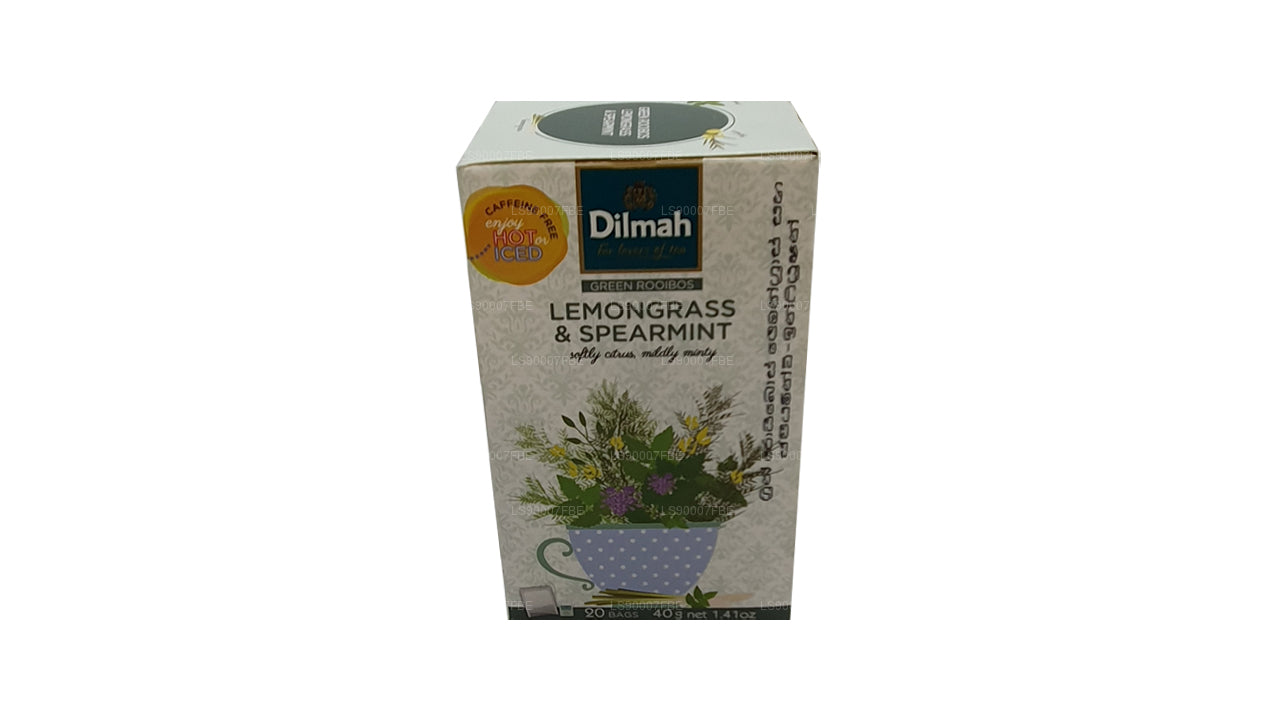 Rooibos verde Dilmah con citronella e menta verde (40 g) 20 bustine di tè