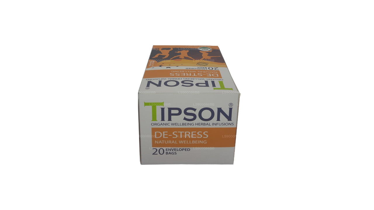 Tipson Tea Organic De-Stress Natural Wellbeing 20 enveloped tea bags (30g)