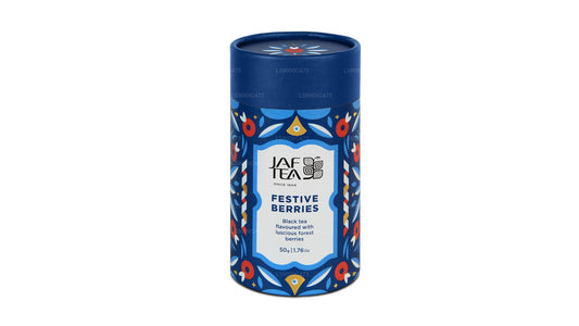 Jaf Tea Festive Berries - Scatola per tè nero aromatizzato con deliziose bacche di bosco (50 g)