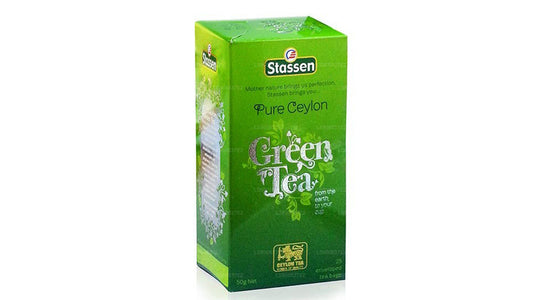 Tè verde biologico puro di Ceylon Stassen (50 g) 25 bustine di tè