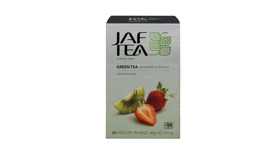 Jaf Tea Pure Green Collection Tè verde alla fragola e kiwi (40 g) 20 bustine di tè