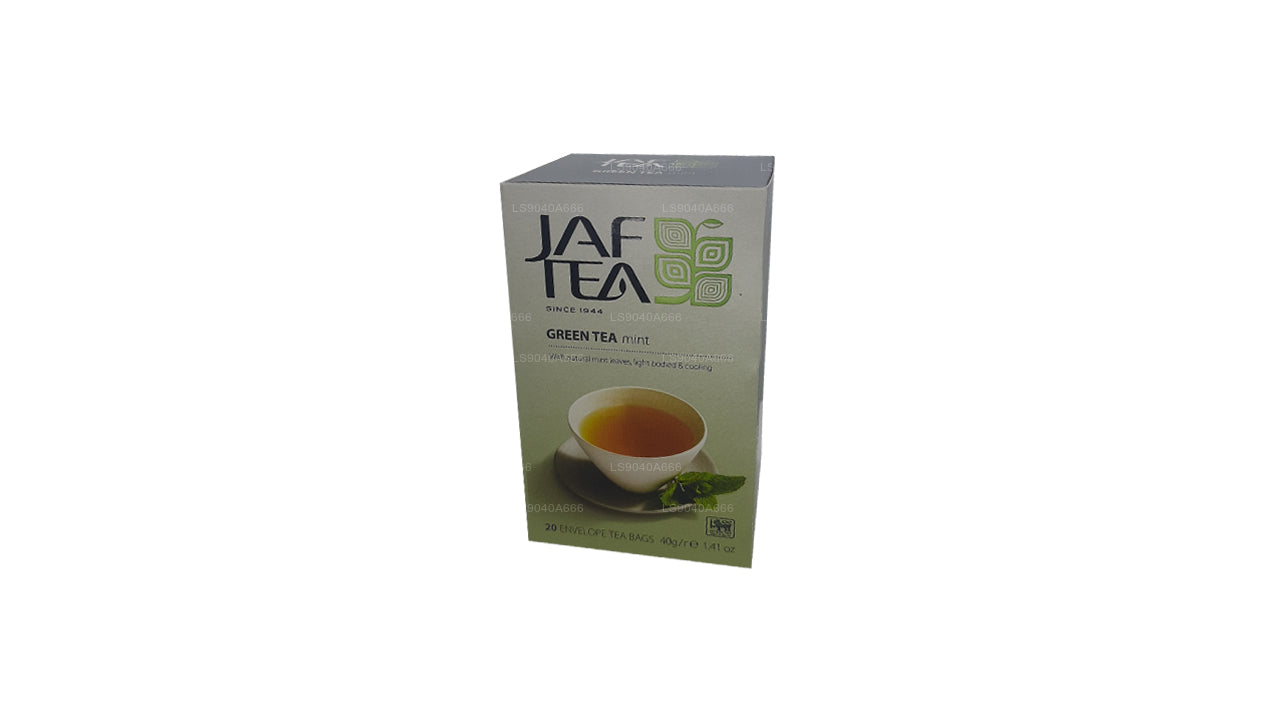 Jaf Tea Pure Green Collection, bustine di tè verde con busta di tè verde e menta (40 g)