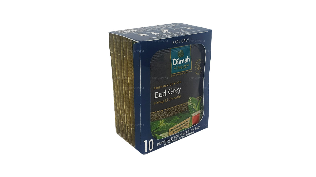 Tè Dilmah Earl Grey (20 g), 10 bustine di tè confezionate singolarmente in carta stagnola