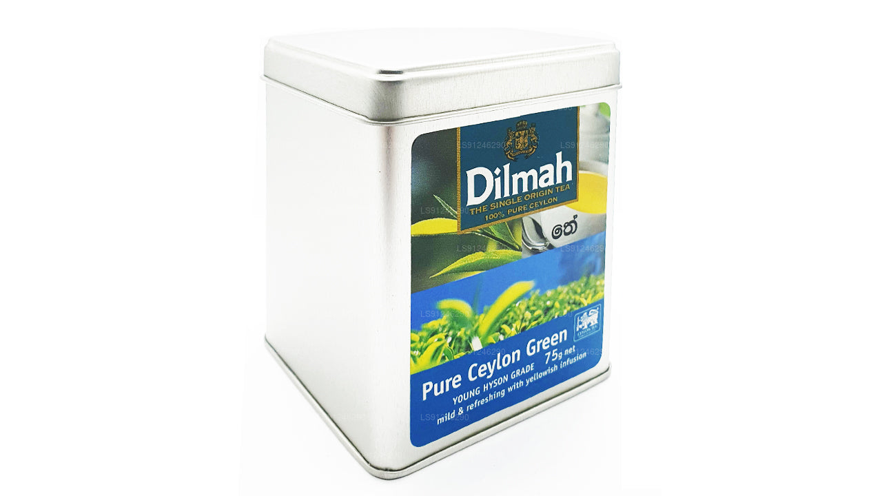 Dilmah Pure Ceylon Green Tea (YOUNG HYSON GRADE) tè sfuso in foglie (75 g) Contenitore