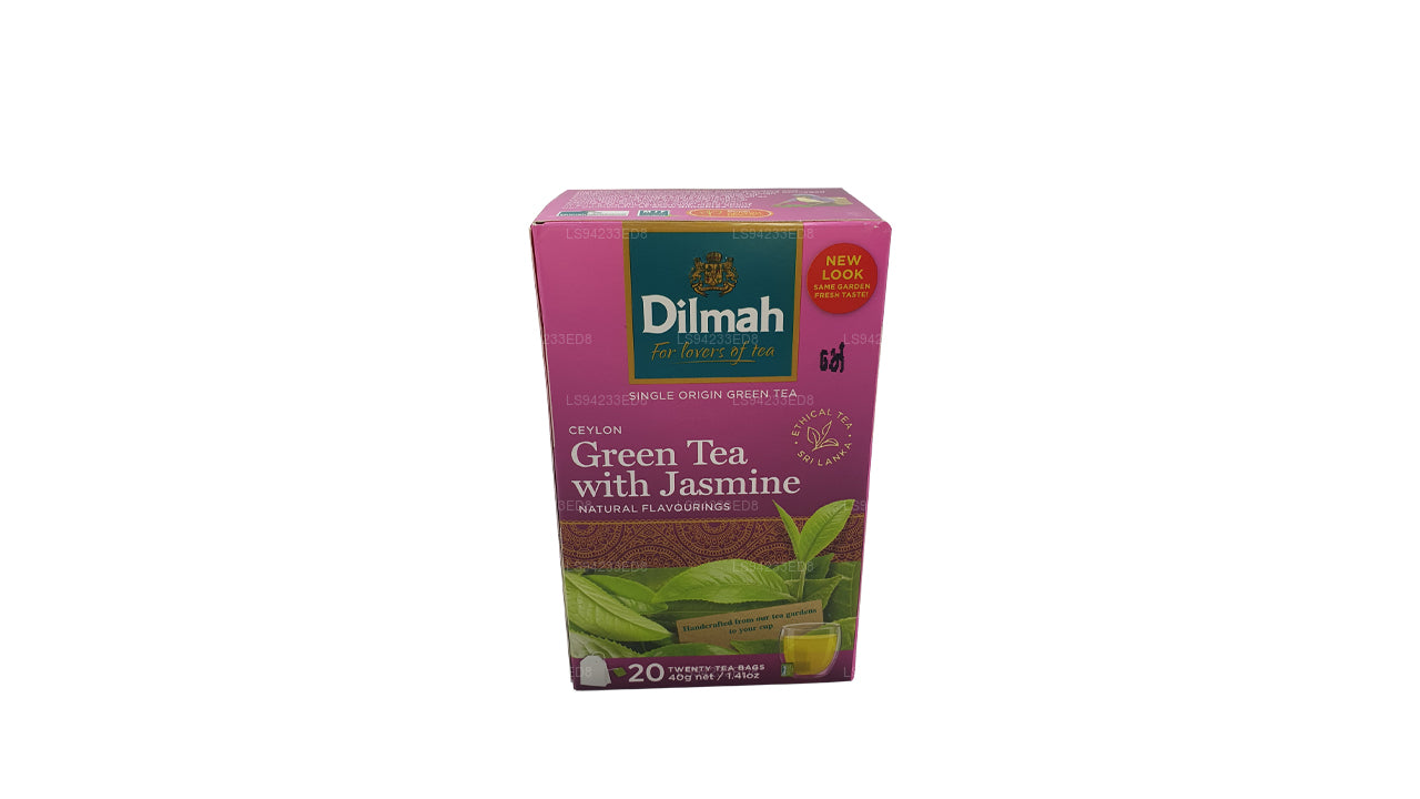 Tè verde Dilmah Ceylon con gelsomino (40 g) 20 bustine di tè