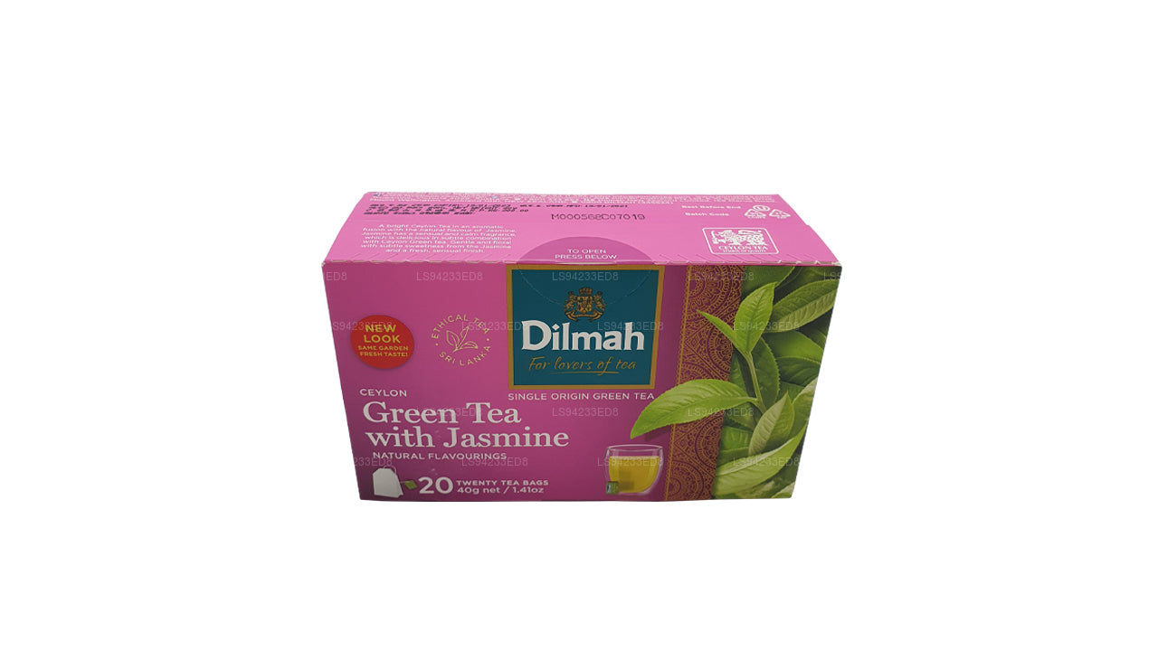 Tè verde Dilmah Ceylon con gelsomino (40 g) 20 bustine di tè