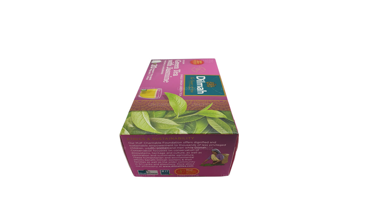 Tè verde Dilmah Ceylon con gelsomino (40 g) 20 bustine di tè