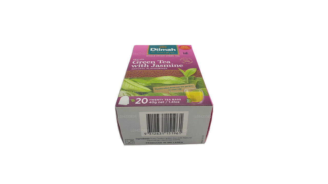 Tè verde Dilmah Ceylon con gelsomino (40 g) 20 bustine di tè